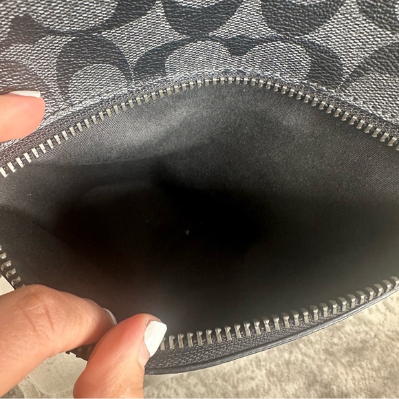 COACH Backpack Black Blue Monogram Mens Women’s Leather Bag Laptop School Work - Picture 6 of 7